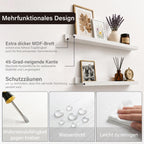 Bilderleiste 2er-Set – Wandregal mit Kanten vorn & hinten, 60 cm