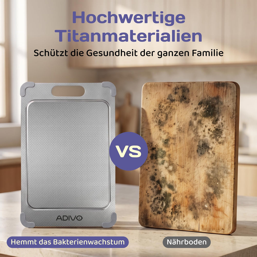 Titan-Schneidebrett aus 100 % reinem Titan – 39 x 28 cm