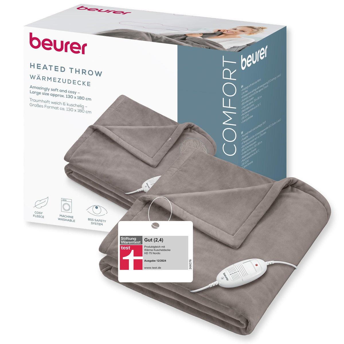 Beurer HD 75 Heizdecke – kuschelweich, 180 x 130 cm