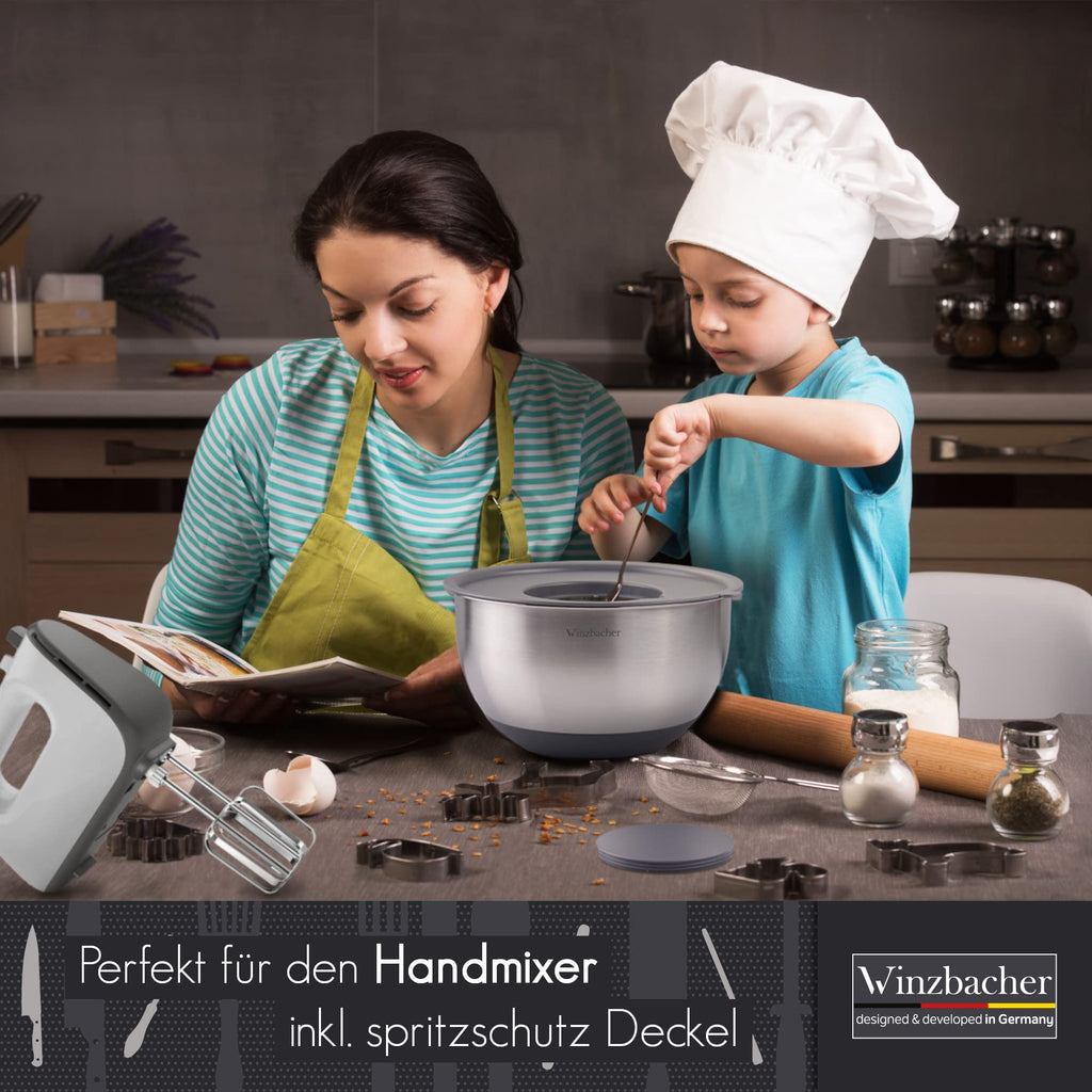 Edelstahl-Schüsselset mit Deckeln & Reiben – 5-teilig