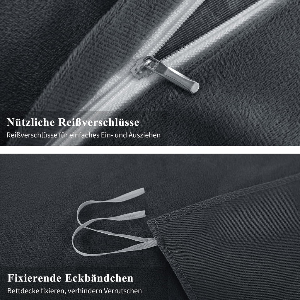 Teddy-Fleece-Bettwäsche 135 x 200 cm – 4-teilig, flauschig warm