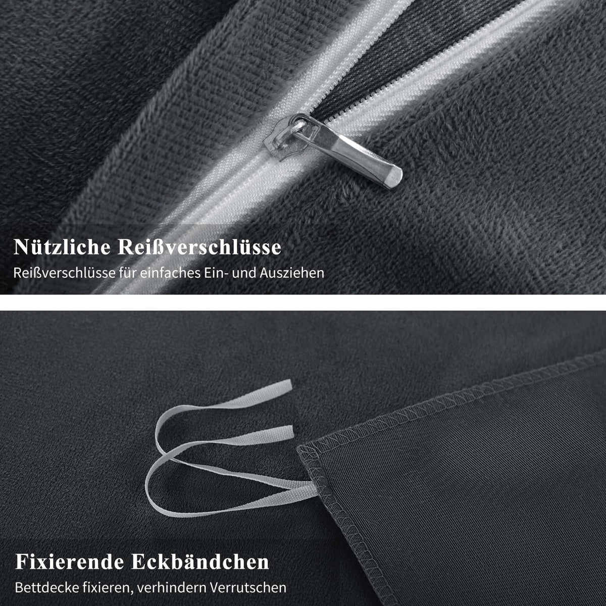 Teddy-Fleece-Bettwäsche 135 x 200 cm – 4-teilig, flauschig warm