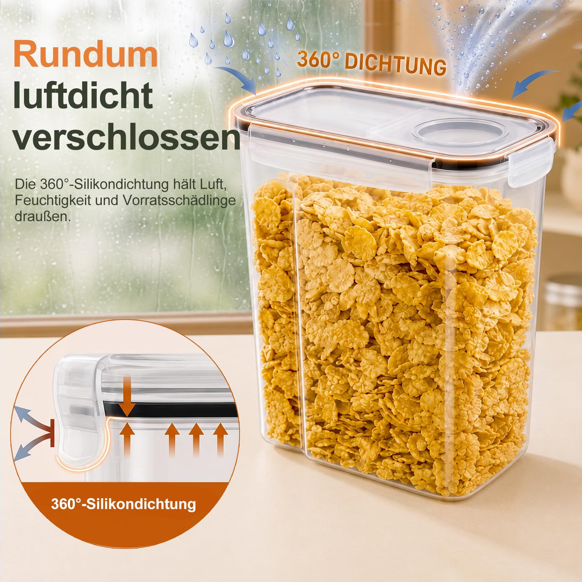Vorratsdosen 4 L im 6er-Set – luftdicht, mit Schüttöffnung & Etiketten