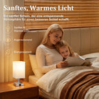 Nachttischlampen Touch dimmbar – 2er Set mit USB-A & USB-C