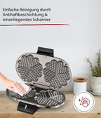 Cloer 1329 Doppel-Herzwaffeleisen – 1700 W, PFAS-frei