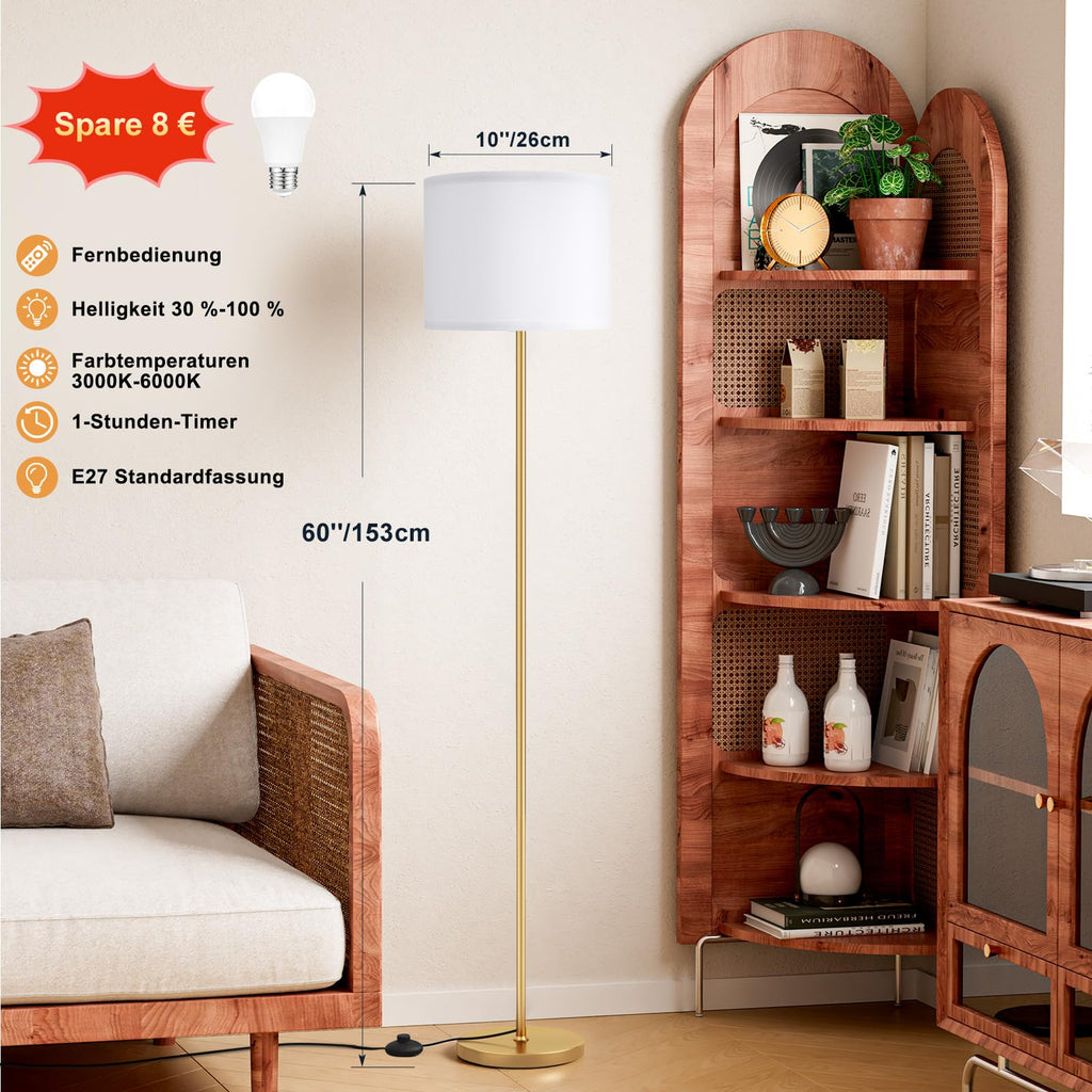 Stehlampe dimmbar mit Fernbedienung – 5 Lichtfarben