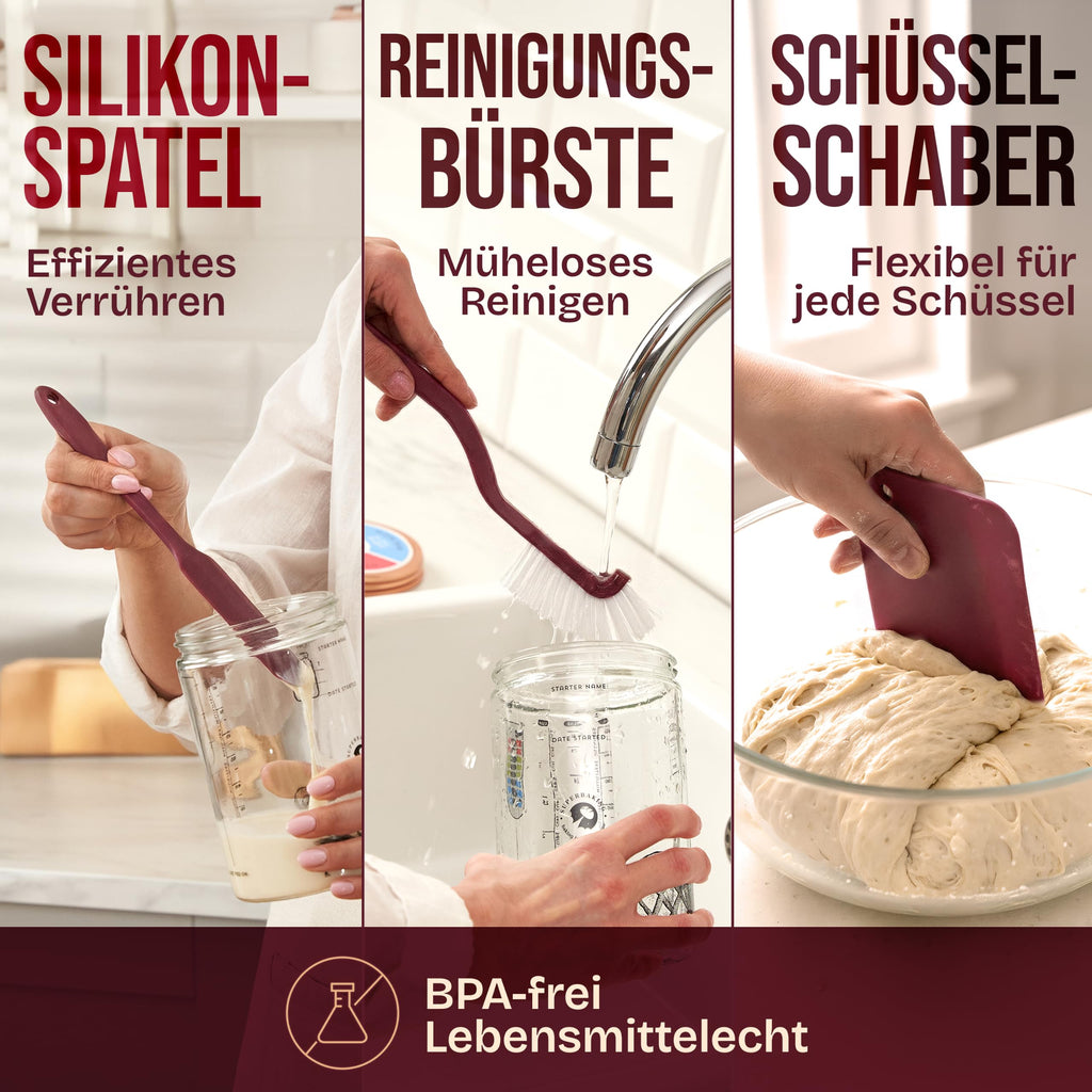 Sauerteig Starter-Set mit Gärkorb – 14-teilig