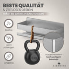 Duschablage ohne Bohren aus Edelstahl – mit Haken