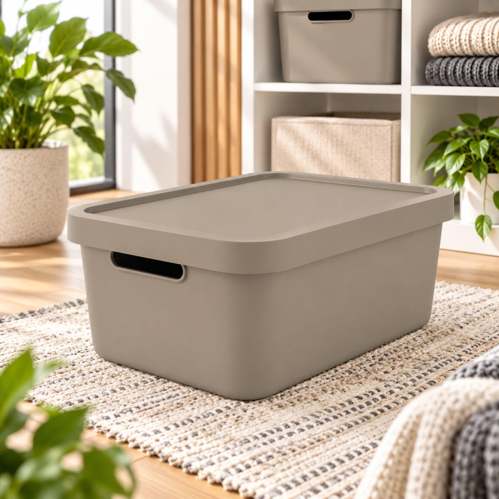 Aufbewahrungsboxen mit Deckel 4er-Set – stapelbar, BPA-frei, mit Griffen