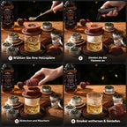 Cocktail-Smoker-Set mit Brenner – Whiskey-Räucherset mit 6 Holzchips & 2 Gläsern
