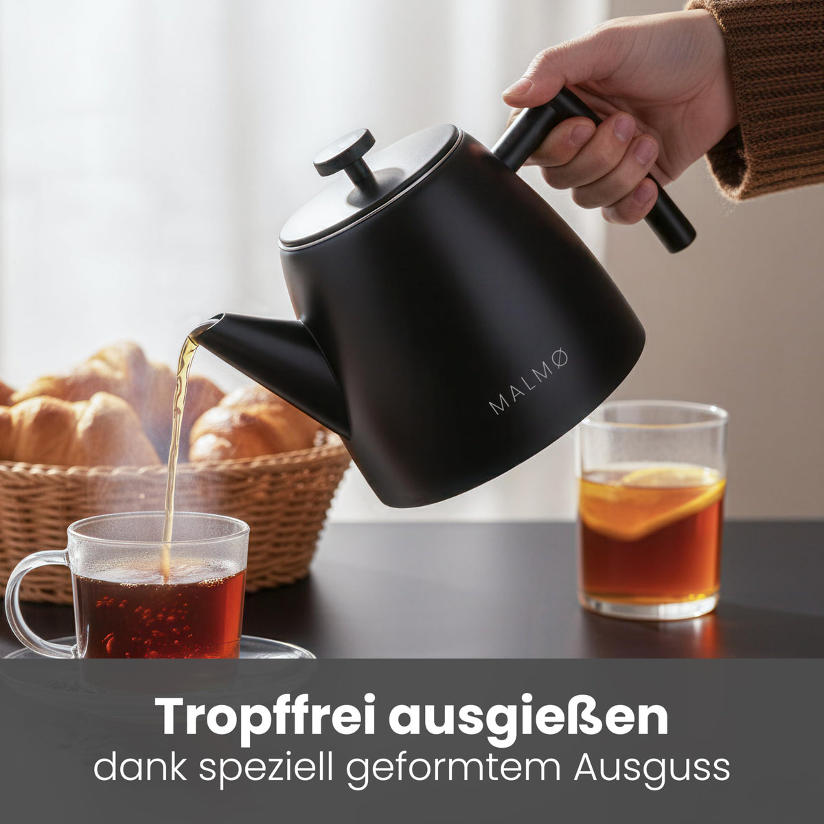 Doppelwandige Thermo-Teekanne mit Sieb – Edelstahl 304