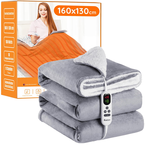 Heizdecke aus Flanell & Sherpa – 10 Stufen, Abschaltautomatik, waschbar
