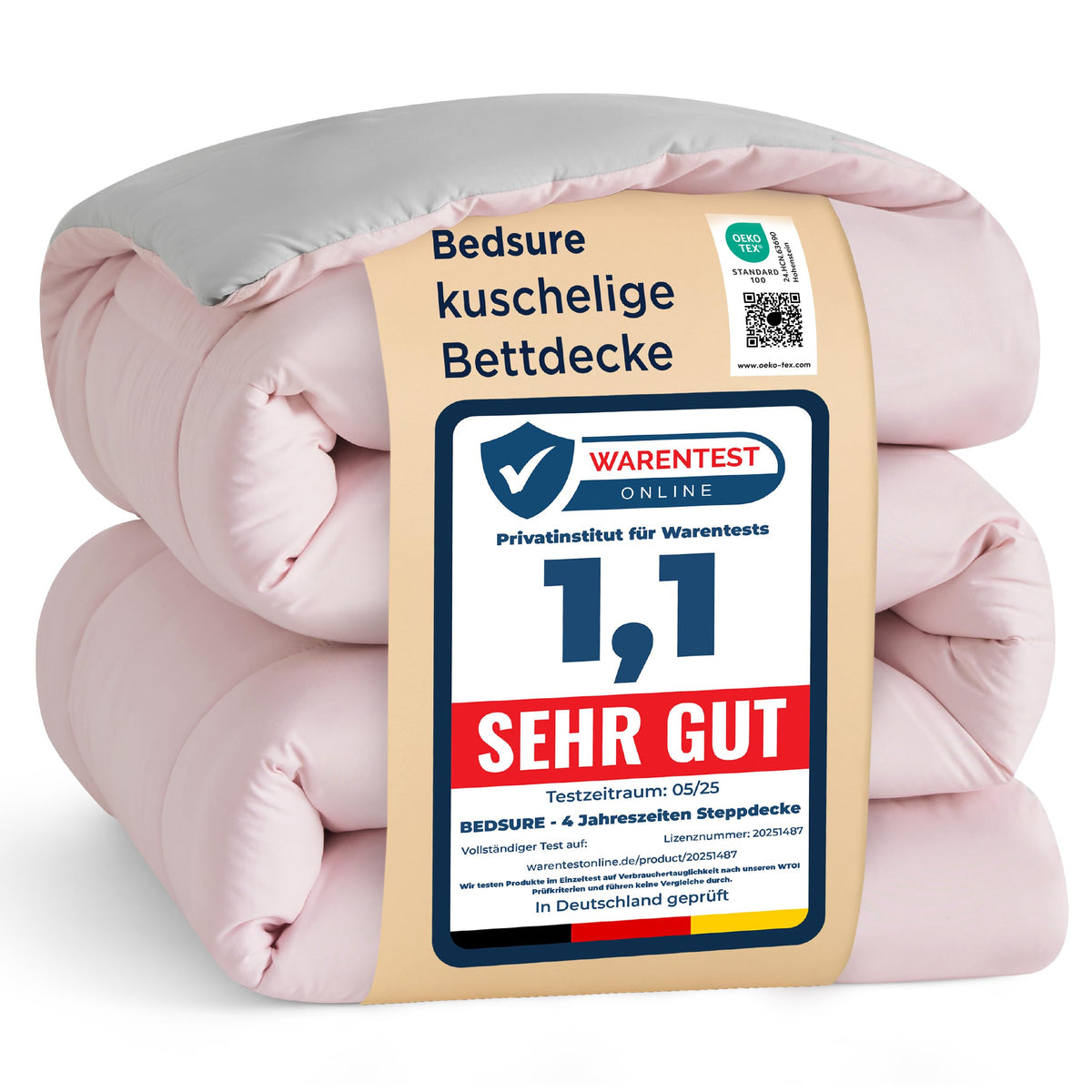 Bedsure Ganzjahres-Bettdecke ohne Bezug – mit integriertem Bezug, waschbar