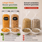 Vorratsdosen 4 L im 6er-Set – luftdicht, mit Schüttöffnung & Etiketten