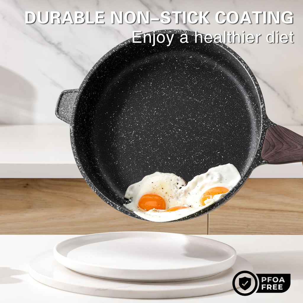 Antihaft-Schmorpfanne mit Glasdeckel – 30 cm, 4,7 L, induktionsgeeignet