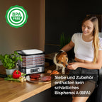 Dörrautomat aus Edelstahl – 6 Etagen, 450 W, Timer