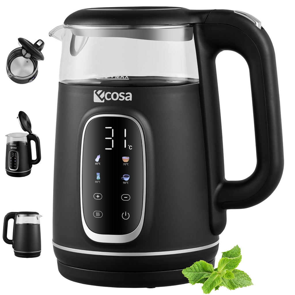 Glas-Wasserkocher mit Temperatureinstellung 40–100 °C – 1,7 L, LED