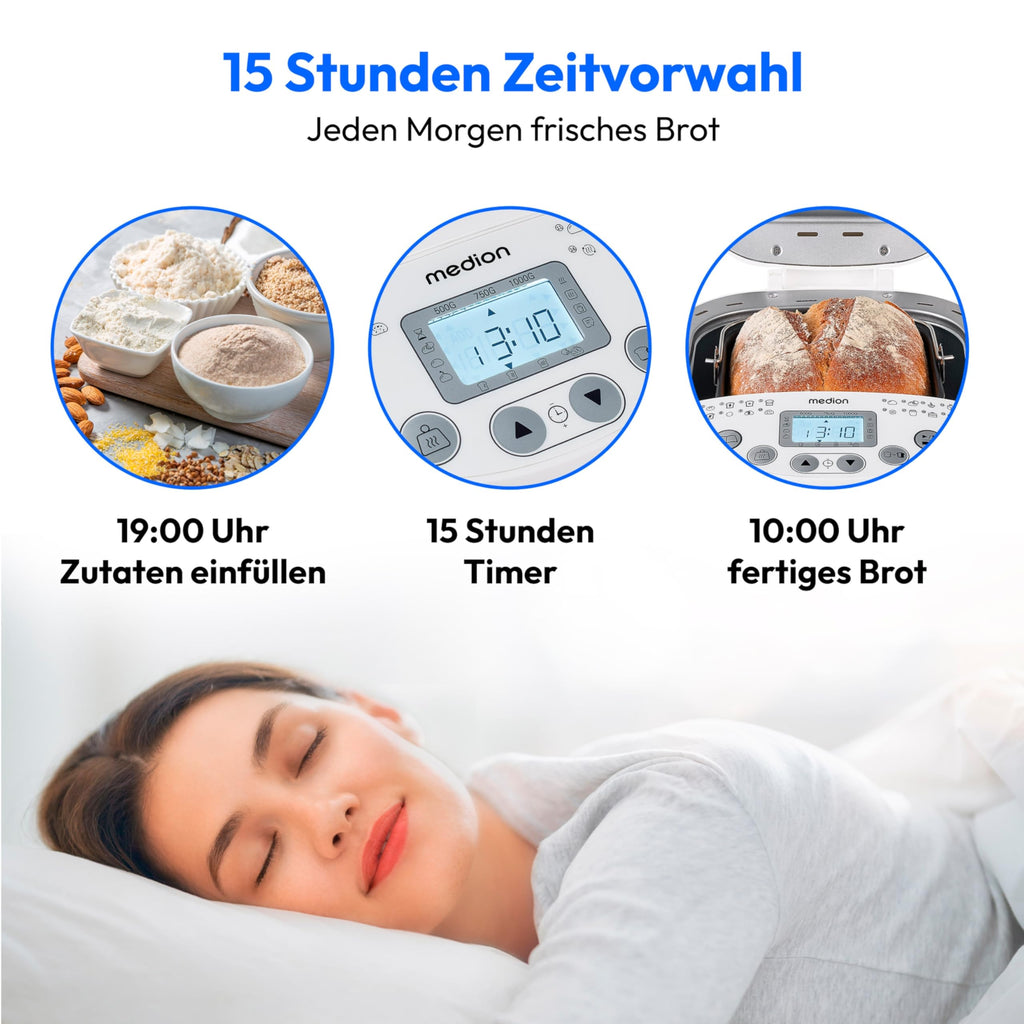 MEDION Brotbackautomat – 19 Programme, bis 1000 g