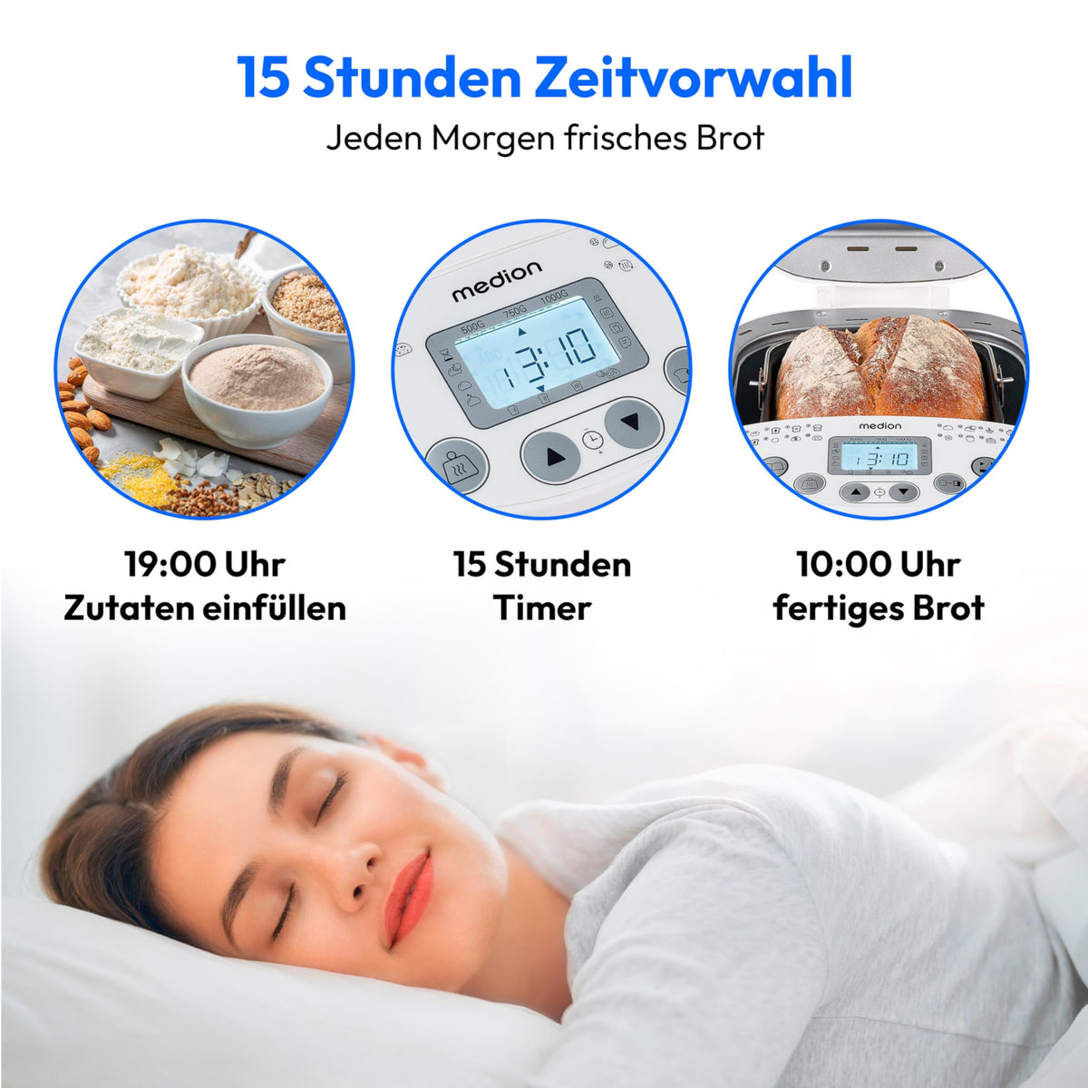 MEDION Brotbackautomat – 19 Programme, bis 1000 g