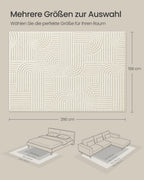 Waschbarer 3D-Teppich Hoch-Tief-Effekt – geometrisch, 290 x 200 cm