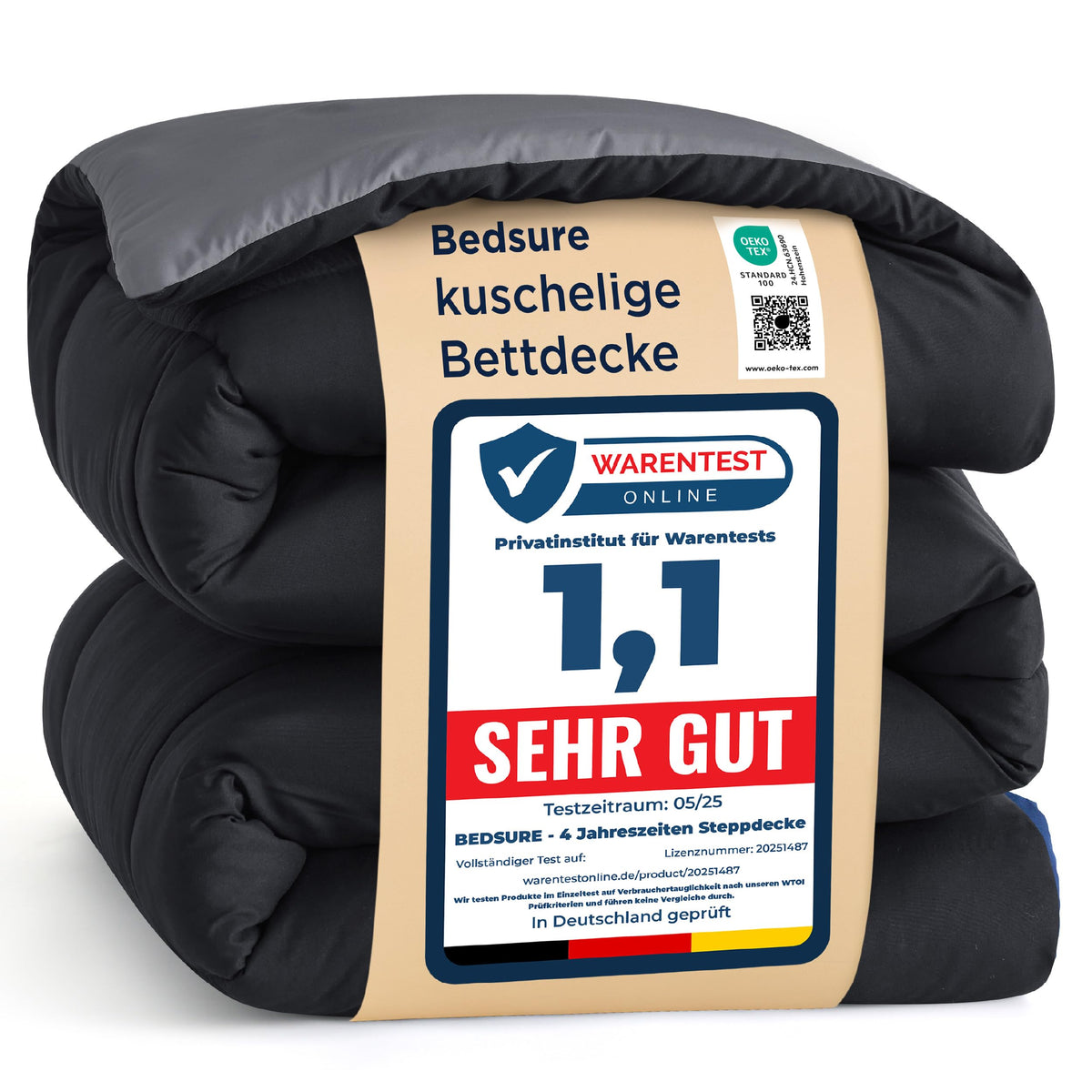 Bedsure Ganzjahres-Bettdecke ohne Bezug – mit integriertem Bezug, waschbar
