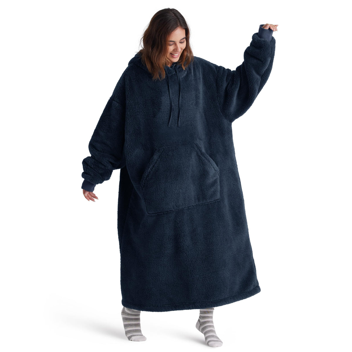 Bedsure Hoodie-Decke mit Ärmeln – Sherpa-Futter, tragbare Kuscheldecke