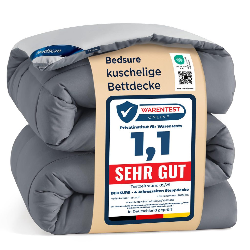Bedsure Ganzjahres-Bettdecke ohne Bezug – mit integriertem Bezug, waschbar