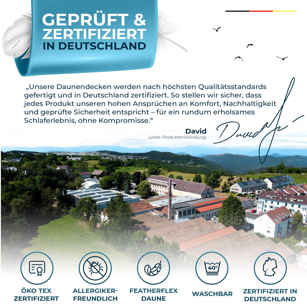 Glückstoff® Daunendecke – Federn & Daunen, Ganzjahresdecke