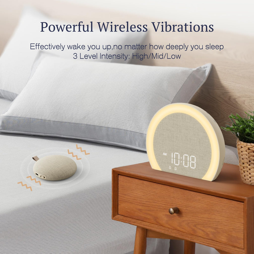 Extra lauter Wecker mit Vibrationskissen & Lichtwecker