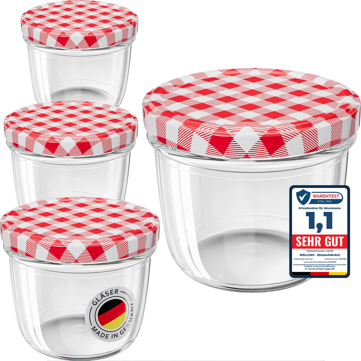 Einmachgläser 230 ml mit Schraubdeckel – 50 Stück, Made in Germany