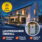 Weihnachtsgirlande mit LED-Beleuchtung – 5 oder 10 m, innen & außen