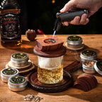 Cocktail-Smoker-Set mit Brenner – Whiskey-Räucherset mit 6 Holzchips & 2 Gläsern