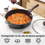 Antihaft-Schmorpfanne mit Glasdeckel – 30 cm, 4,7 L, induktionsgeeignet