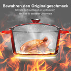 Gusseisen-Brotbacktopf emailliert 26 cm, 5 L – Bräter mit Deckel, Rot