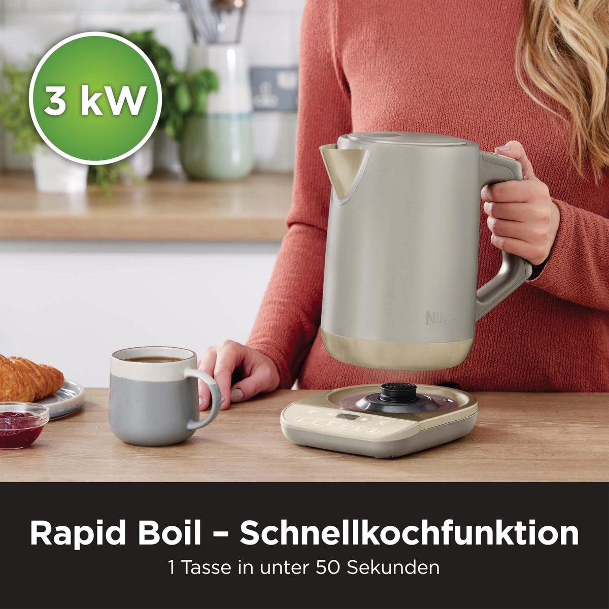Ninja Wasserkocher mit Temperaturwahl 1,7 L – Stone Gold