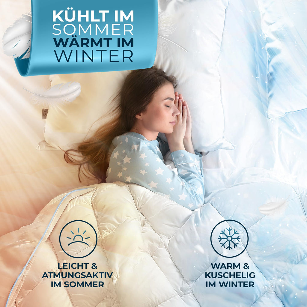 Glückstoff® Daunendecke – Federn & Daunen, Ganzjahresdecke