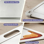 Titan-Schneidebrett aus 100 % reinem Titan – 39 x 28 cm