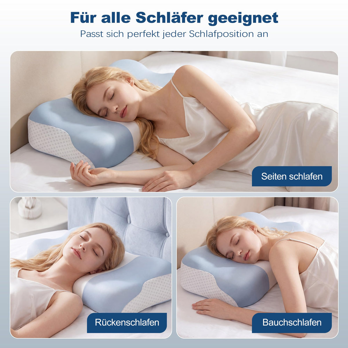 Ergonomisches Schmetterlingskissen aus Memory Foam – 2 Höhen