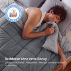 Bedsure Ganzjahres-Bettdecke ohne Bezug – mit integriertem Bezug, waschbar