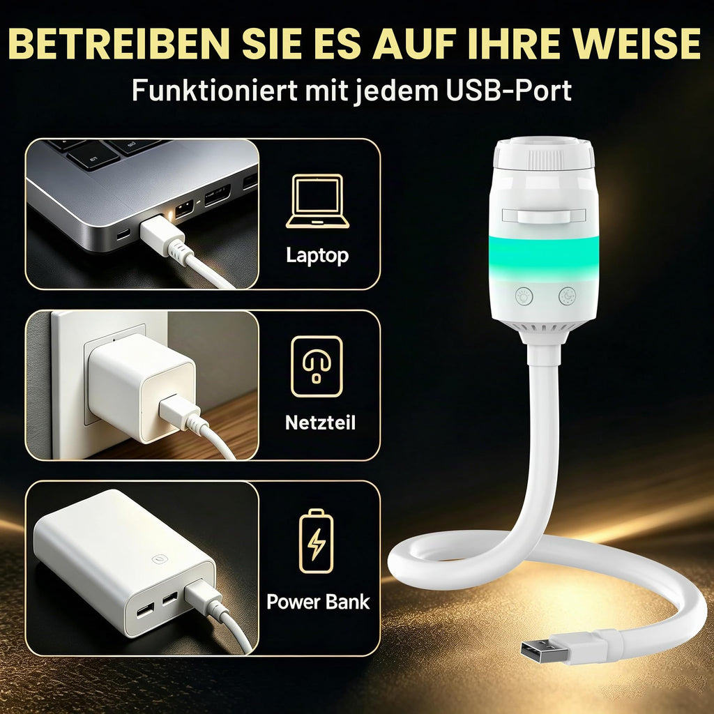 2-in-1 Galaxy Projektor & Nachtlicht mit USB – dimmbar, 360° drehbar