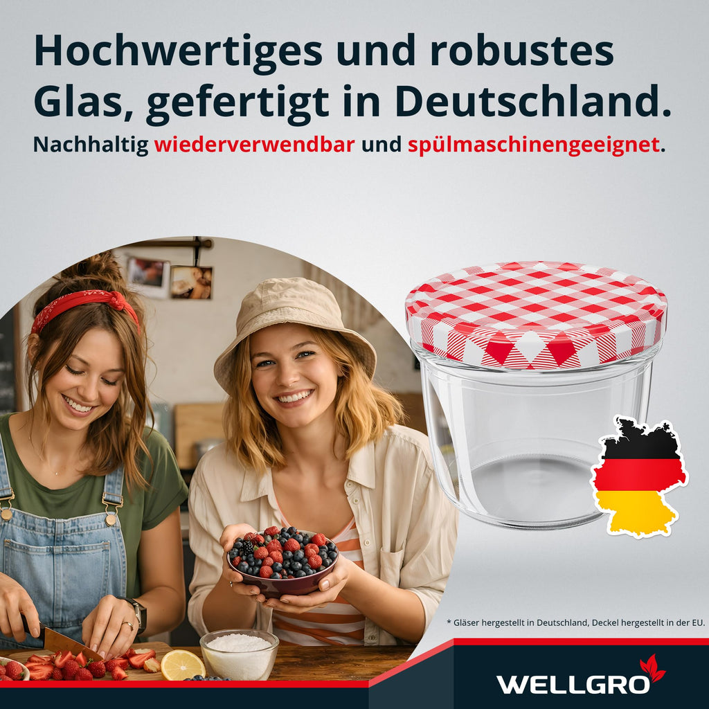 Einmachgläser 230 ml mit Schraubdeckel – 50 Stück, Made in Germany