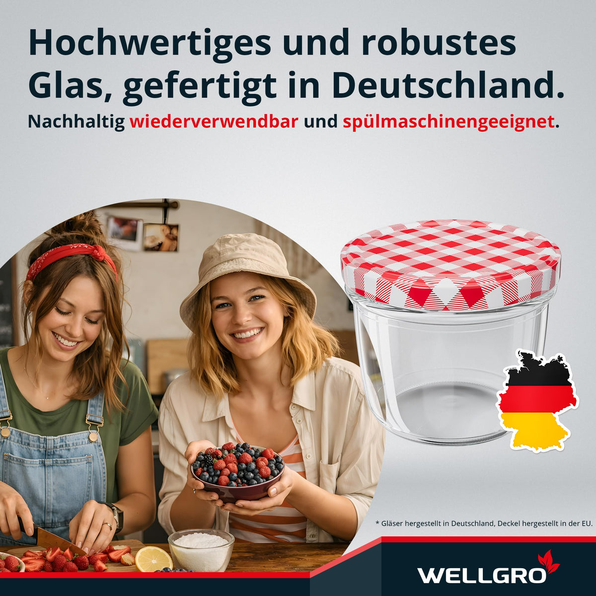 Einmachgläser 230 ml mit Schraubdeckel – 50 Stück, Made in Germany