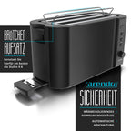 Arendo Langschlitz-Toaster mit Restzeitanzeige – 4 Scheiben, 1500 W