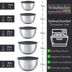 Edelstahl-Schüsselset mit Deckeln & Reiben – 5-teilig