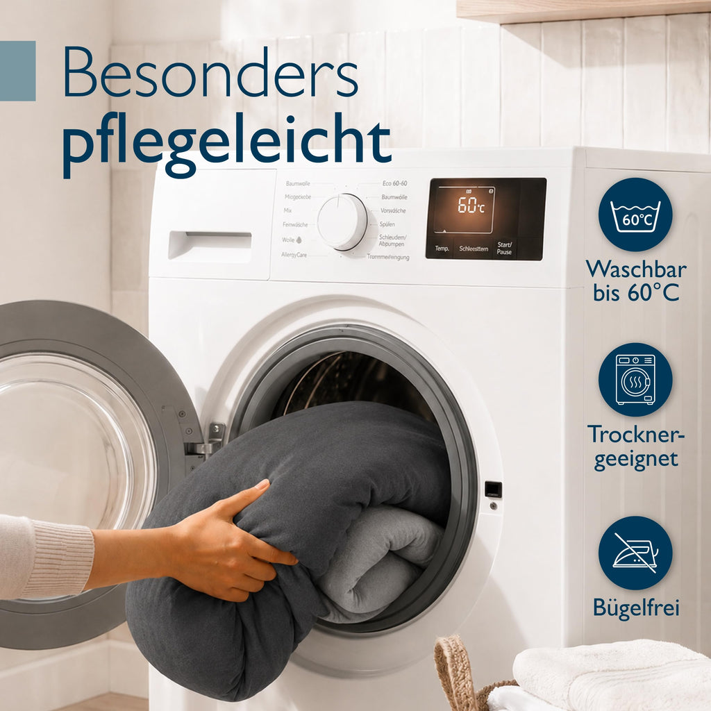 Biber-Bettwäsche 135 x 200 cm – 100 % Baumwolle, Wendedesign, 4-teilig