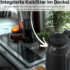 Glas-Wasserkocher mit Temperatureinstellung 40–100 °C – 1,7 L, LED
