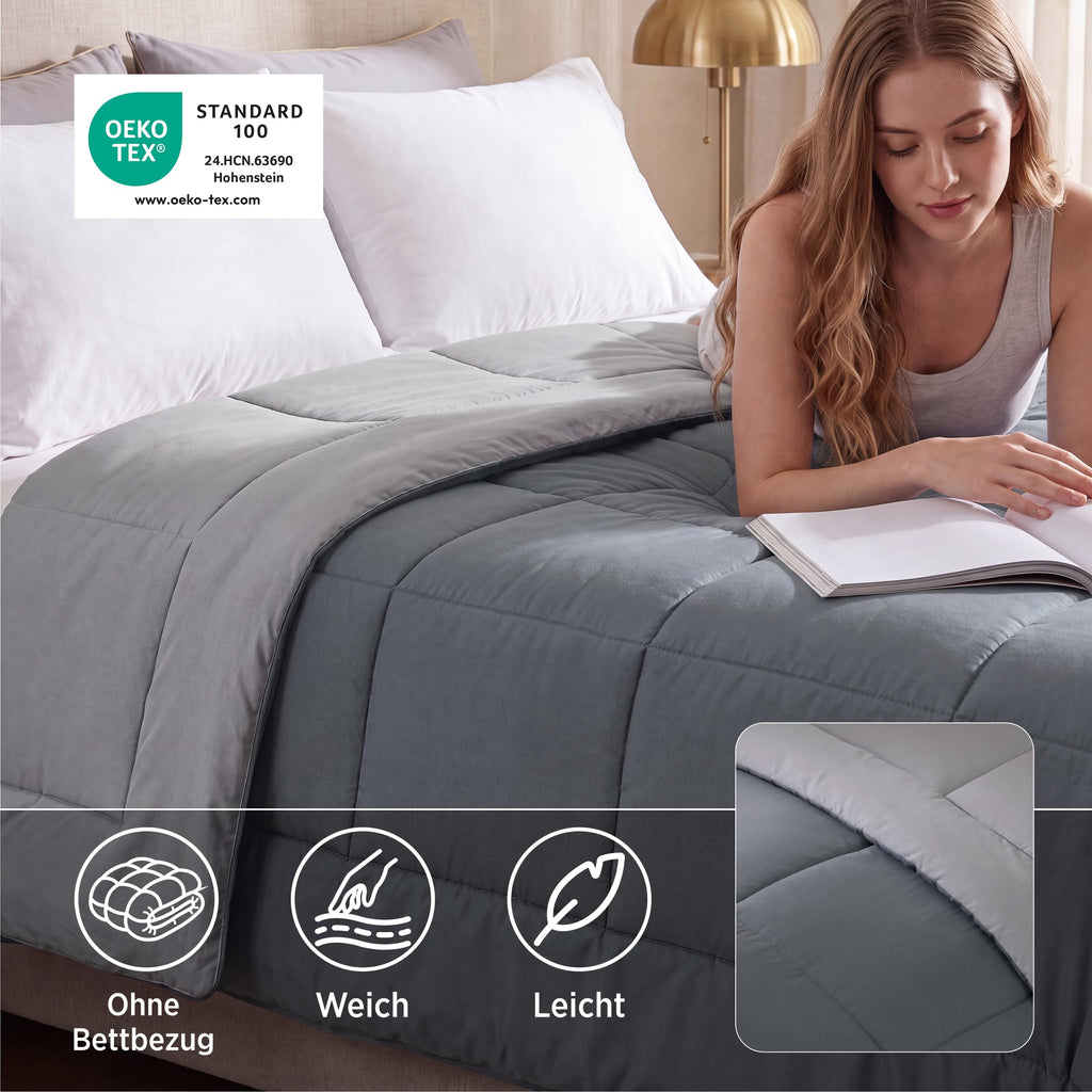 Bedsure Ganzjahres-Bettdecke ohne Bezug – mit integriertem Bezug, waschbar