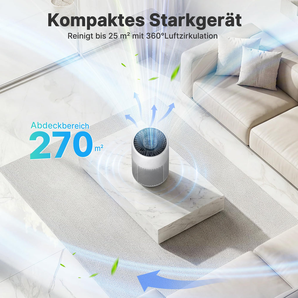 Luftreiniger mit HEPA-Filter & Aroma-Funktion – 24 dB Schlafmodus