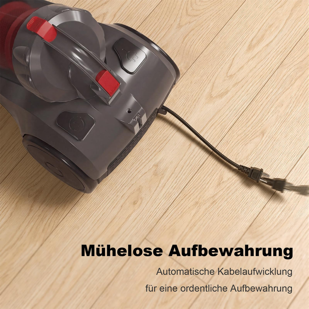 Beutelloser Bodenstaubsauger 850 W – mit HEPA-Filter & 2-in-1-Bürste