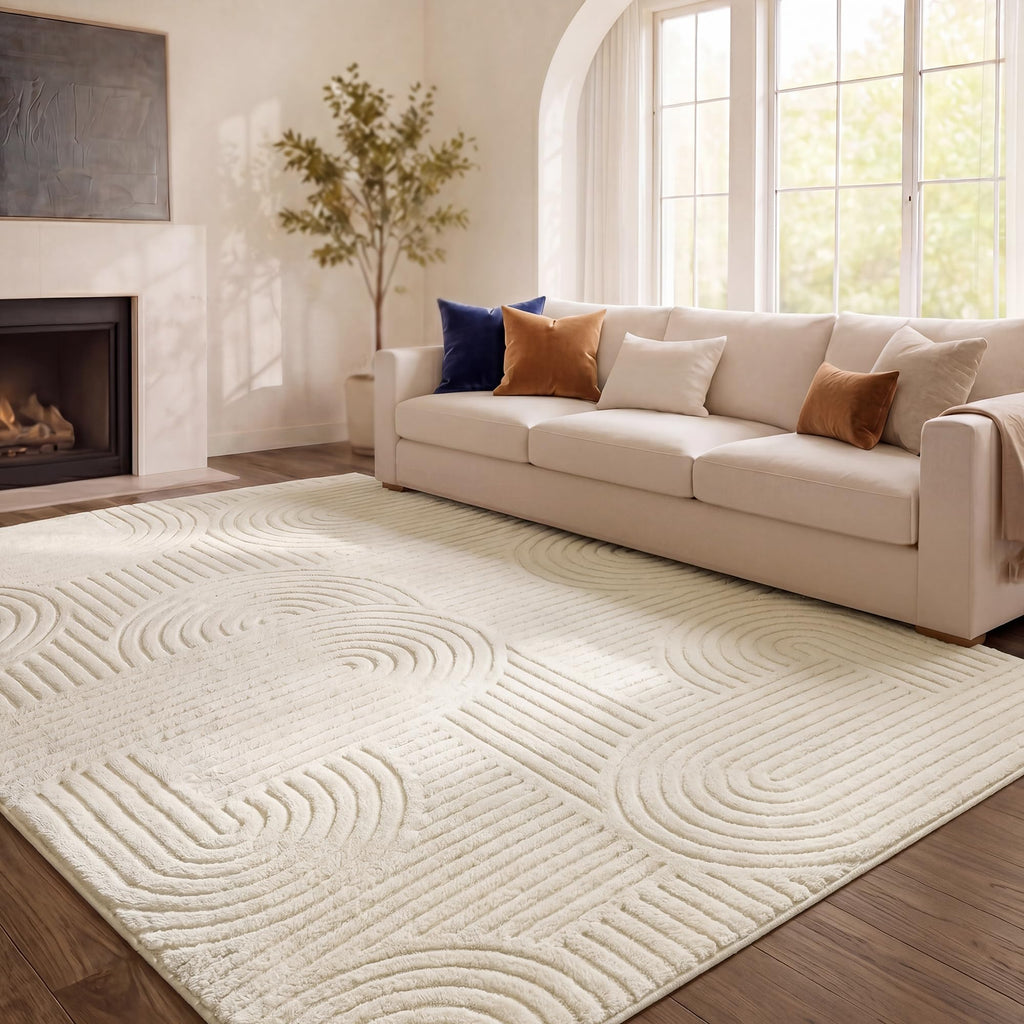 Waschbarer 3D-Teppich Hoch-Tief-Effekt – geometrisch, 290 x 200 cm